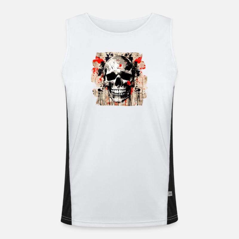 Skull Graffiti Explosion Men's Functional Contrast Tank Top 