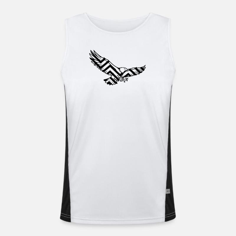 Eagle Geometric Polygon Logo - Men's Functional Contrast Tank Top  - white/black