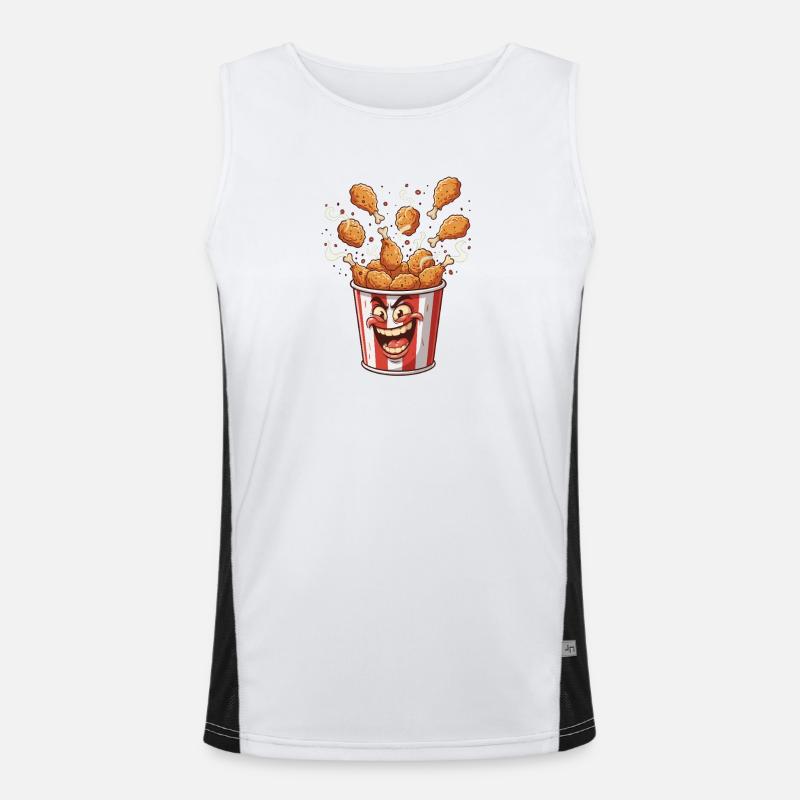 Popcorn Bucket Smile Face Men's Functional Contrast Tank Top 