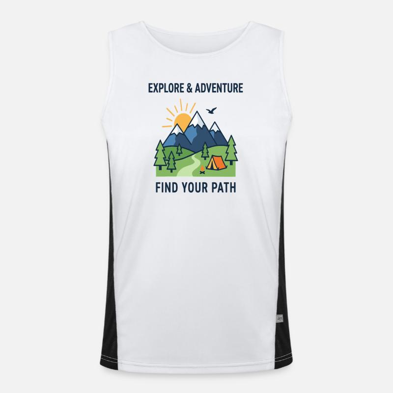 Explore Adventure Find Your Path Camping Men's Functional Contrast Tank Top 
