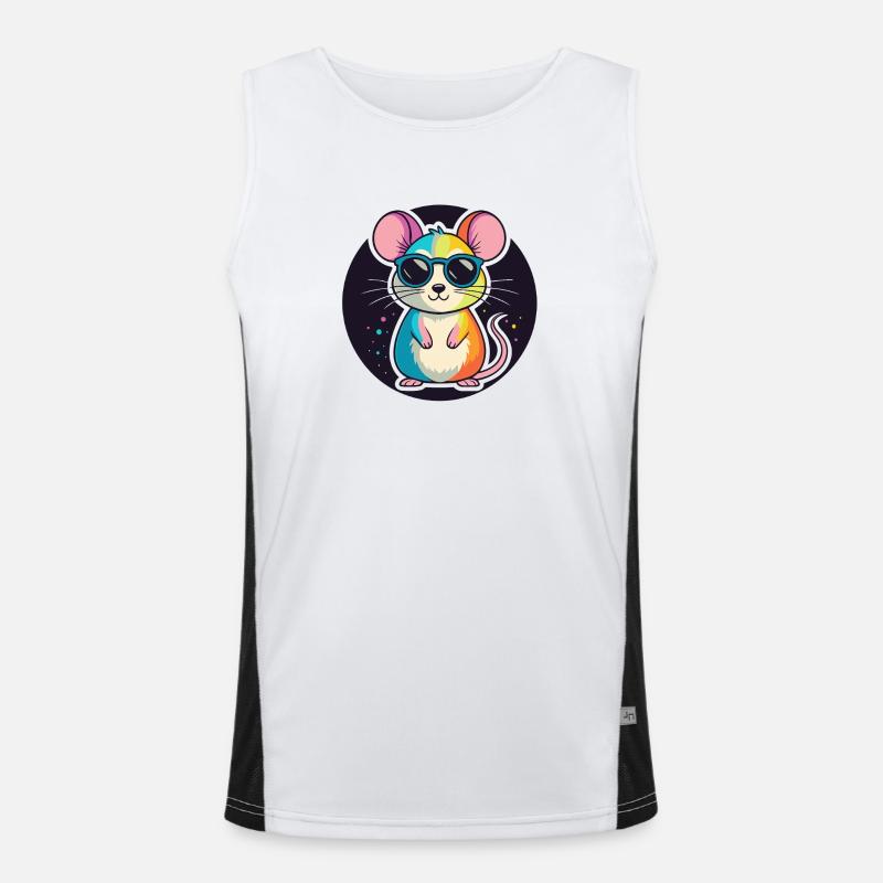 Rainbow Mouse Glasses Men's Functional Contrast Tank Top 