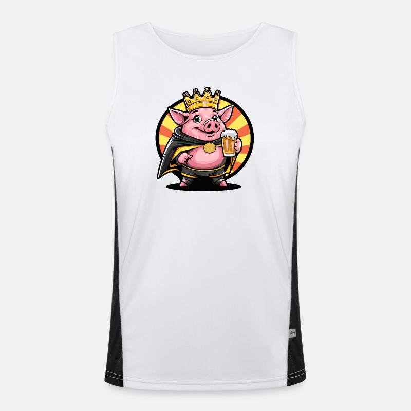 Pork Beer Funny Men's Functional Contrast Tank Top 