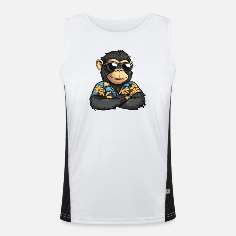 Monkey Comic Vacation - Men's Functional Contrast Tank Top  - white/black