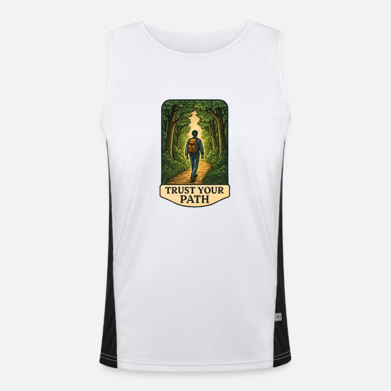 Path trust in the forest - Men's Functional Contrast Tank Top  - white/black