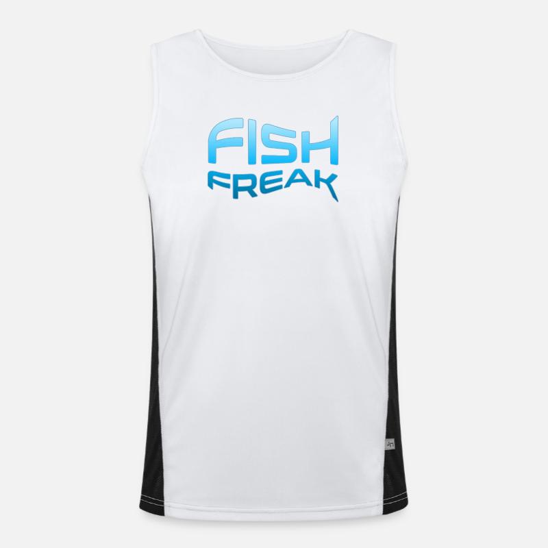 FISKEFREAK Akvatisk typografi - Funksjonell kontrast-singlet for menn  - hvit/svart