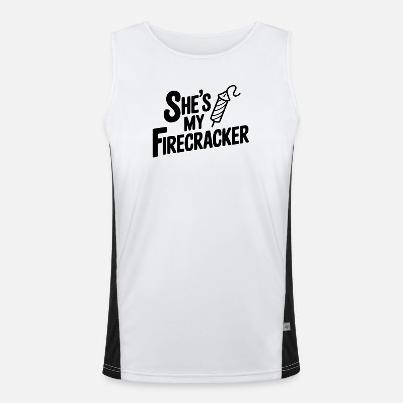She's My Firecracker - Men's Functional Contrast Tank Top  - white/black
