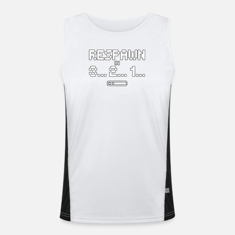 Respawn Countdown Pixelkunst Funktionelles Kontrast-Tank Top für Männer 
