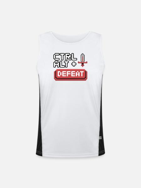 Ctrl Alt Remove Pixel Design - Men's Functional Contrast Tank Top - white/black