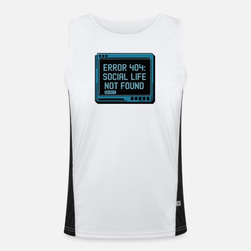 Retro 404: Sozialleben fehlt Funktionelles Kontrast-Tank Top für Männer 