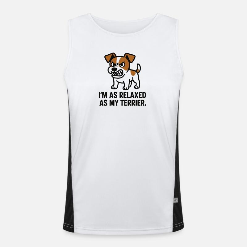 Entspannter Terrier Spruch Funktionelles Kontrast-Tank Top für Männer 