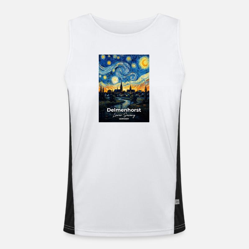 Delmenhorst Germany Starry Night Men's Functional Contrast Tank Top 