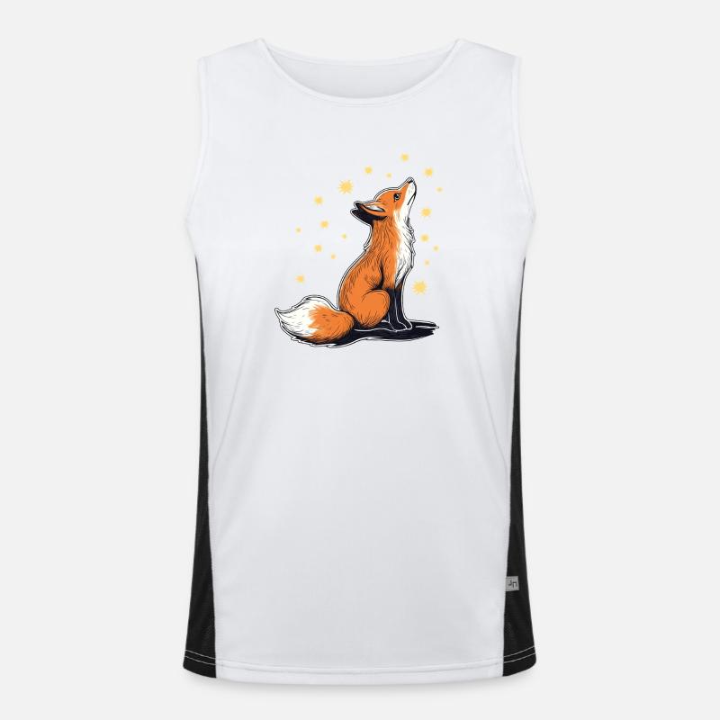 Fuchs und Sterne Funktionelles Kontrast-Tank Top für Männer 