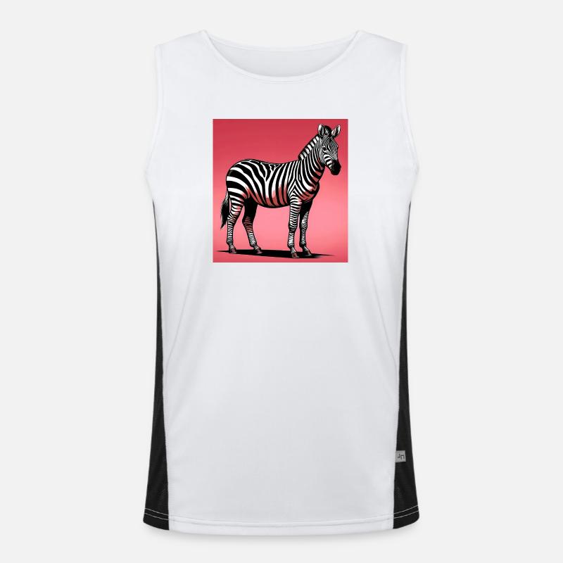 Zebra Funktionelles Kontrast-Tank Top für Männer 