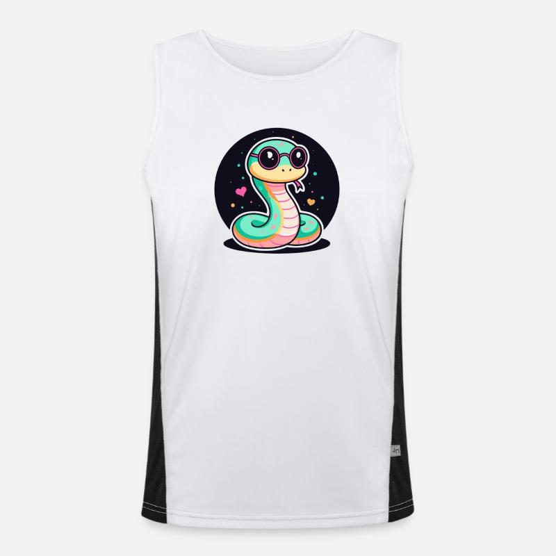 Pastell-Schlangen-Gläser Funktionelles Kontrast-Tank Top für Männer 