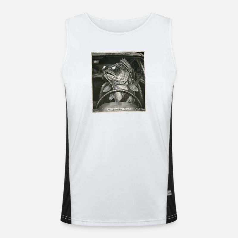 Zander Flashed - Men's Functional Contrast Tank Top  - white/black