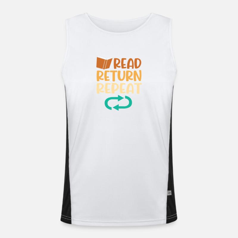 Library Book Bookworm Reading Bookworm - Men's Functional Contrast Tank Top  - white/black
