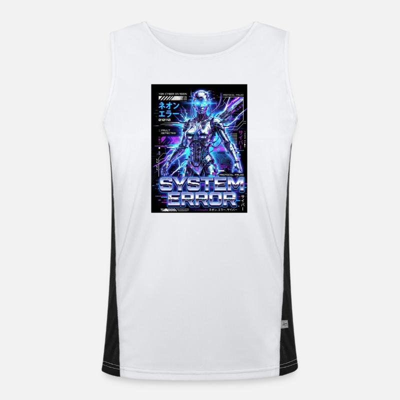 System Error Neon Cyborg - Men's Functional Contrast Tank Top  - white/black