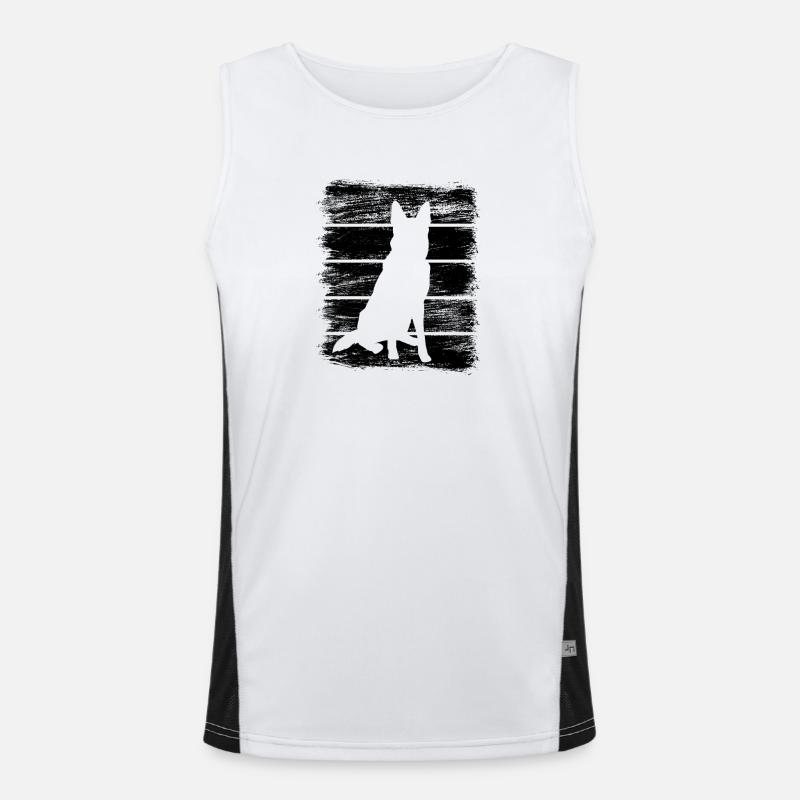 German Shepherd Drawing Men's Functional Contrast Tank Top 