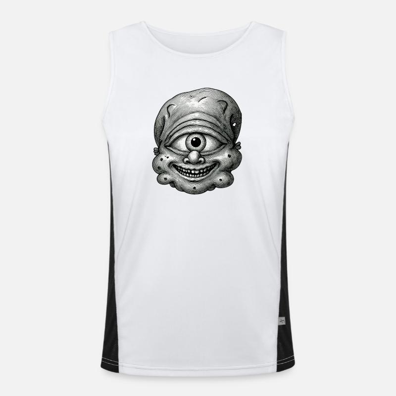 Galactic smile - Men's Functional Contrast Tank Top  - white/black