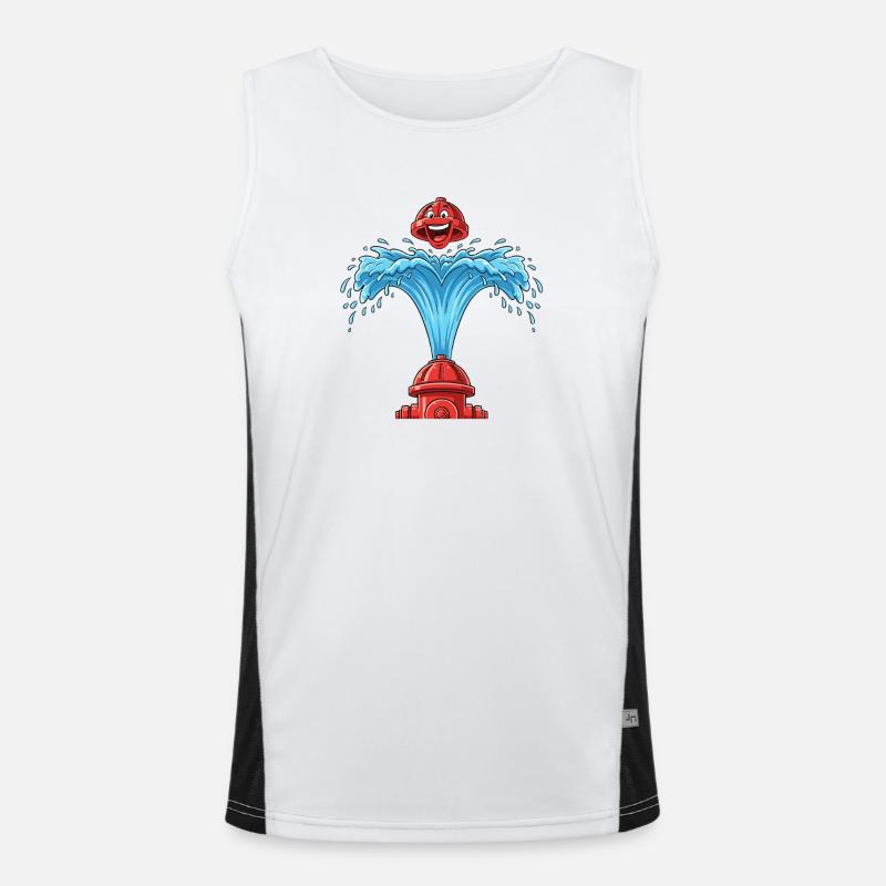 Heart bubbles from hydrant - Men's Functional Contrast Tank Top  - white/black