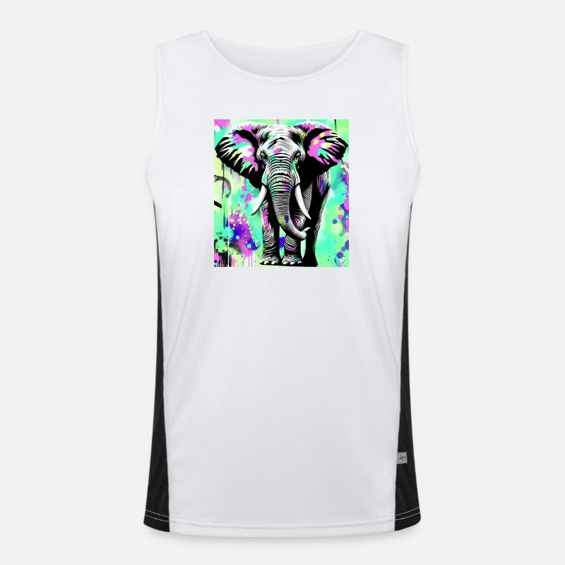 Elefant Funktionelles Kontrast-Tank Top für Männer 
