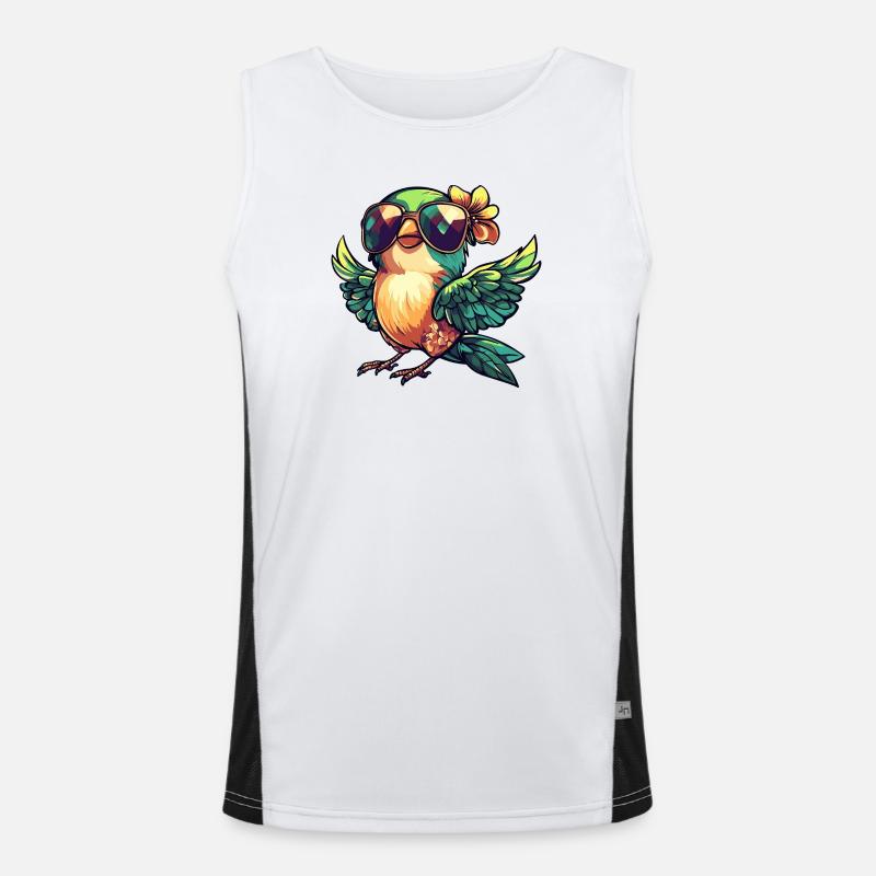 Hummingbird Bird Comic Holiday Men's Functional Contrast Tank Top 
