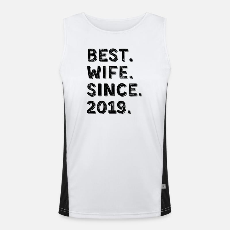 Beste Ehefrau seit 2019 7-Jahres-Jubiläumsgeschenk Funktionelles Kontrast-Tank Top für Männer 
