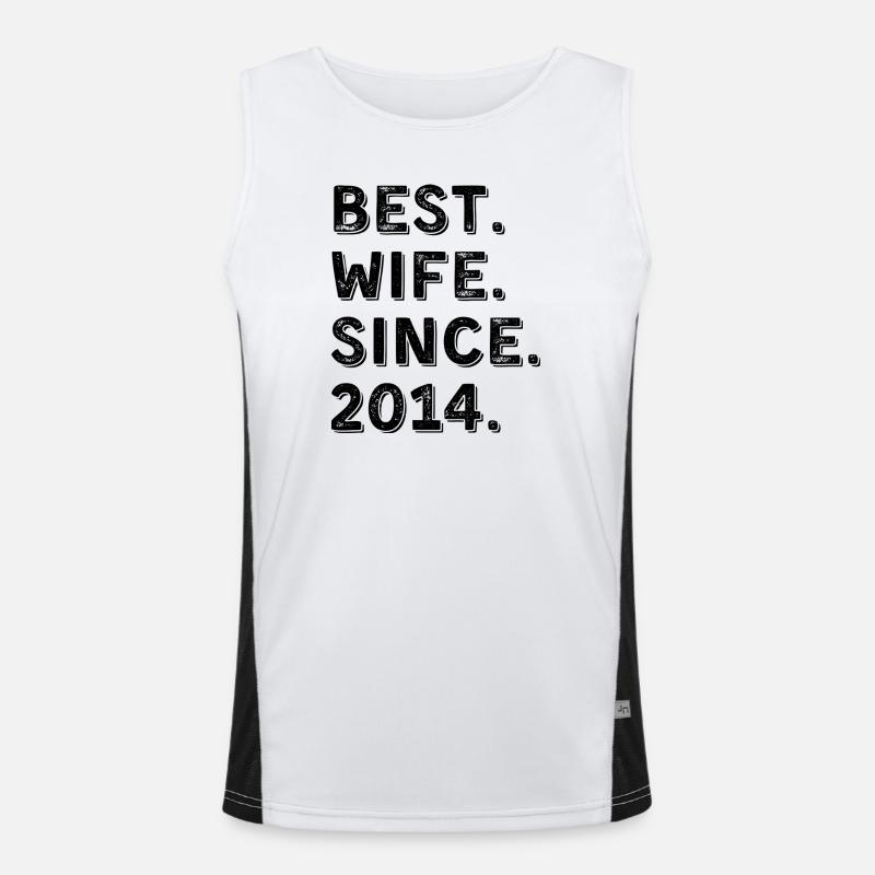 Beste Ehefrau seit 2014 12-jähriges Jubiläumsgeschenk Funktionelles Kontrast-Tank Top für Männer 