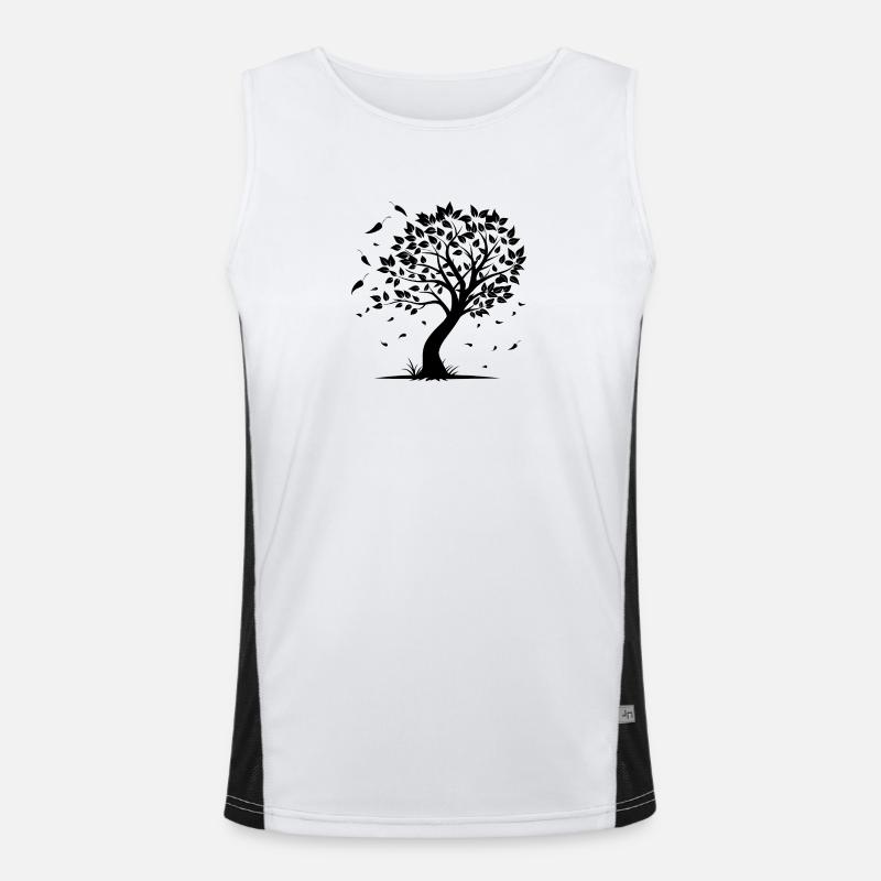 Tree with wind Men's Functional Contrast Tank Top 
