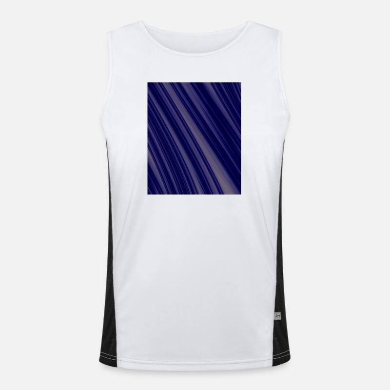Navy Diagonal Structures - Men's Functional Contrast Tank Top  - white/black