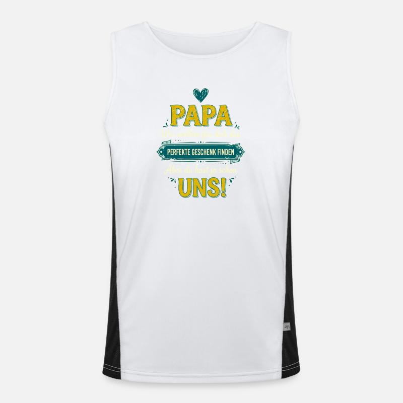 Papa Perfektes Geschenk Lustiger Spruch Funktionelles Kontrast-Tank Top für Männer 