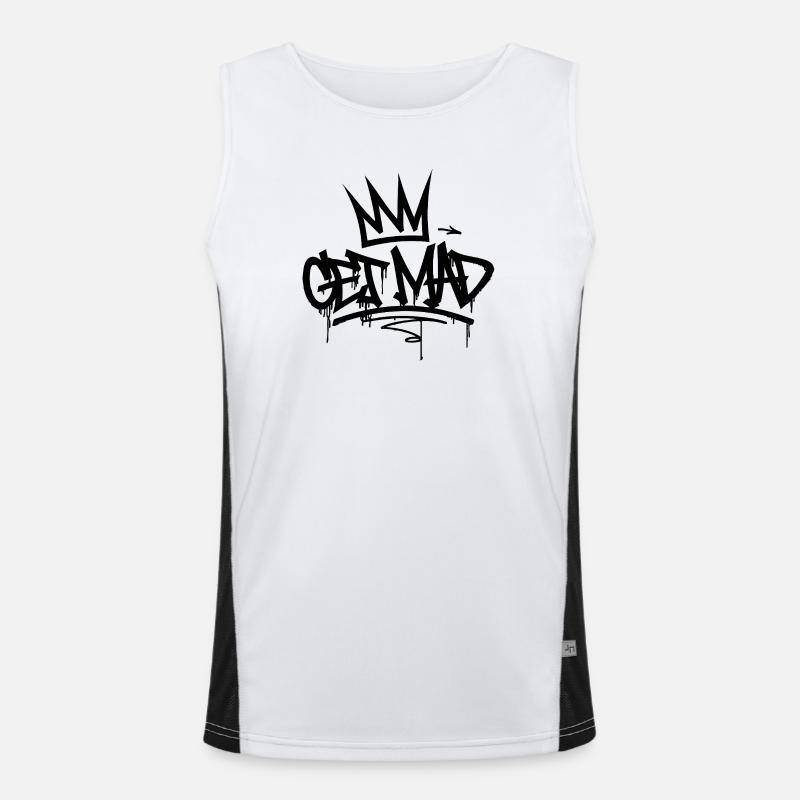 Gamma Crown Graffiti-Logo Werde wütend Funktionelles Kontrast-Tank Top für Männer 
