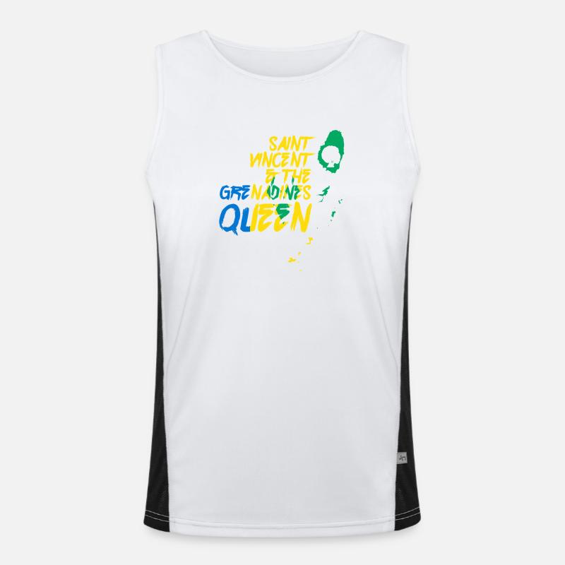 Königin Saint Vincent Graffiti Funktionelles Kontrast-Tank Top für Männer 