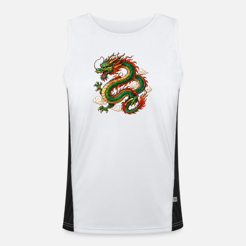Drache China Mythos Funktionelles Kontrast-Tank Top für Männer 