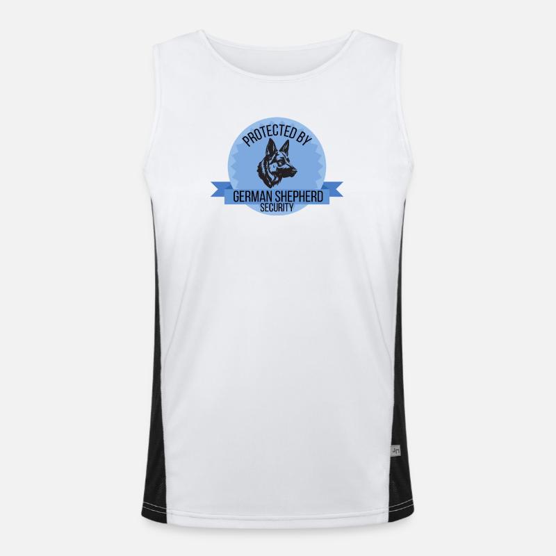 Protected By German Shepherd Security - Men's Functional Contrast Tank Top  - white/black