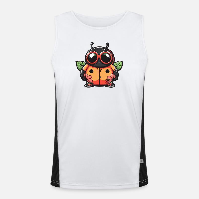 Marienkäfer Comic Urlaub Funktionelles Kontrast-Tank Top für Männer 