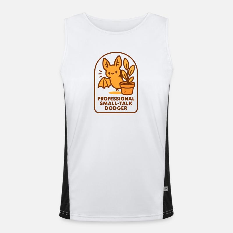 Small talk avoiders | Bat Humor - Men's Functional Contrast Tank Top  - white/black