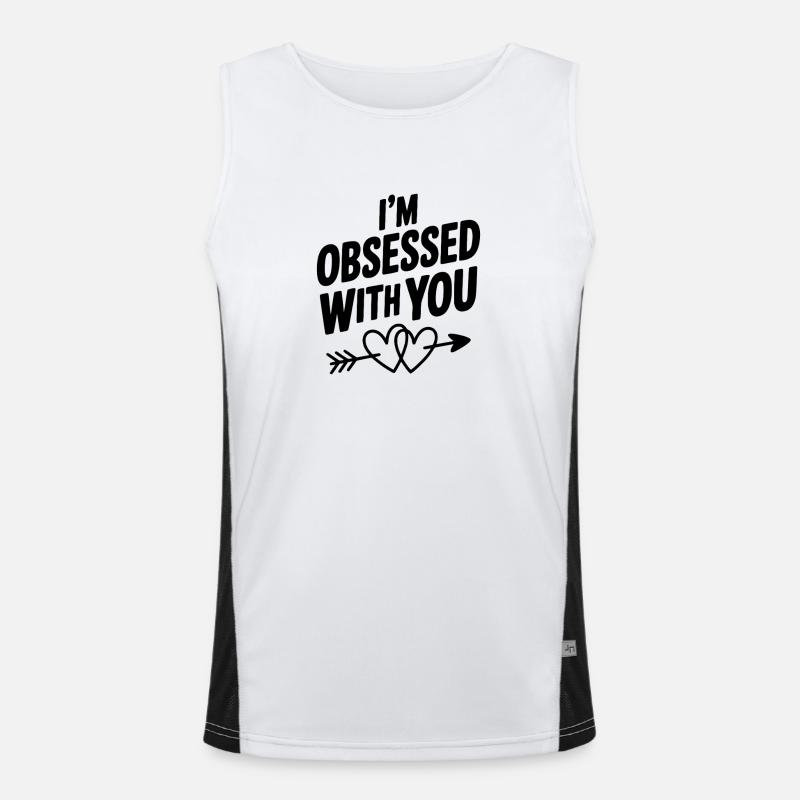 Ich bin besessen von dir Funktionelles Kontrast-Tank Top für Männer 