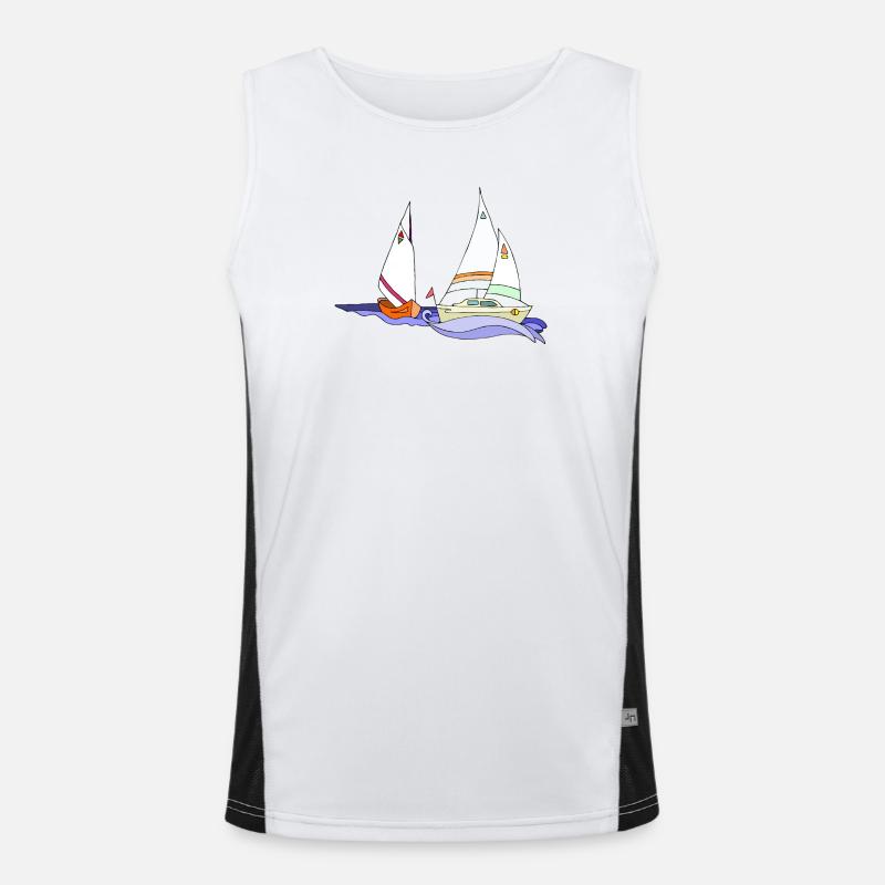 Segelboote Funktionelles Kontrast-Tank Top für Männer 