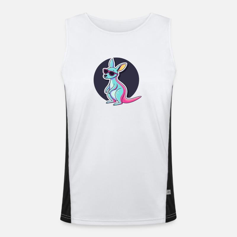 Pastell-Känguru-Hipster-Brille Funktionelles Kontrast-Tank Top für Männer 