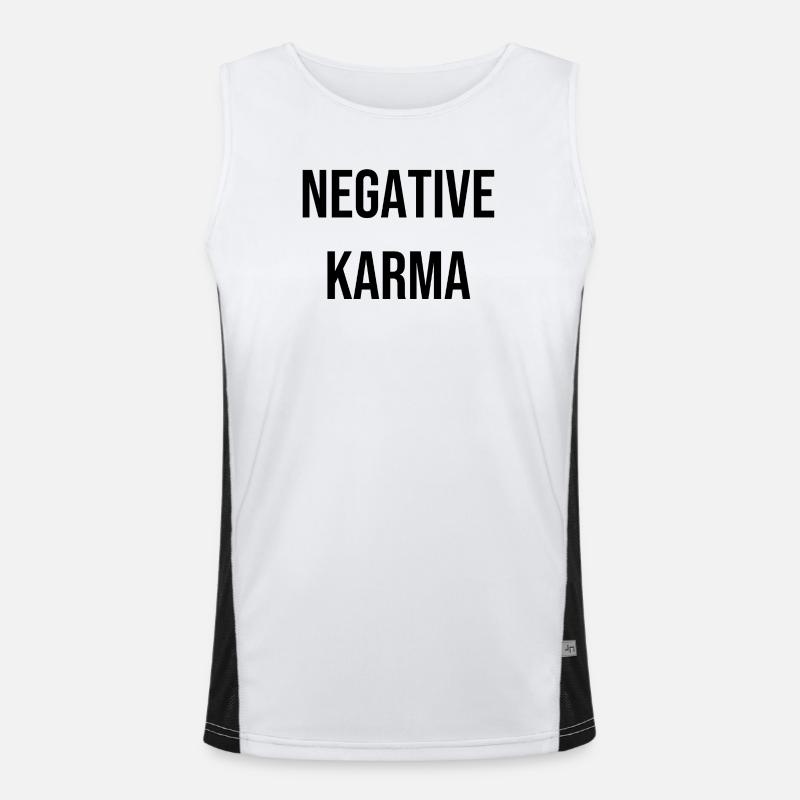 Negative Karma - Men's Functional Contrast Tank Top  - white/black