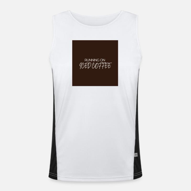 "RUNNING ON ICED COFFEE" Graphic Tee Design Débardeur respirant contrasté Homme 