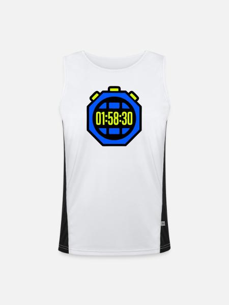 Stopwatch Best Time Half Marathon - Men's Functional Contrast Tank Top  - white/black