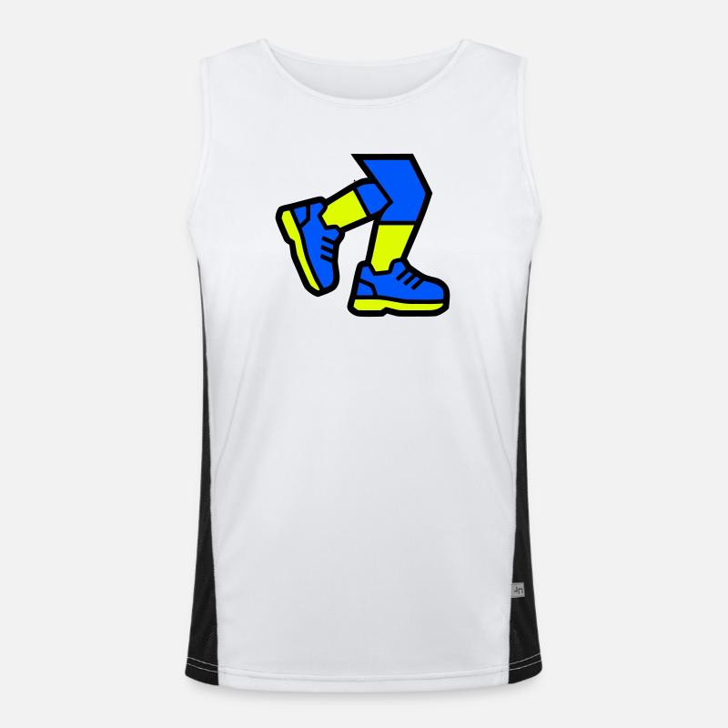Dynamic Runner Legs Jogging - Men's Functional Contrast Tank Top  - white/black