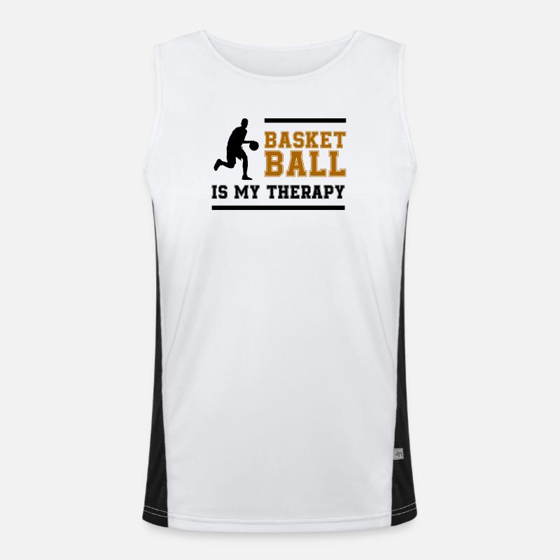 Basketball Retro Schriftzug Funktionelles Kontrast-Tank Top für Männer 