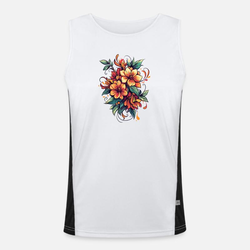 Bouquet de Fleurs de Feu Débardeur respirant contrasté Homme 