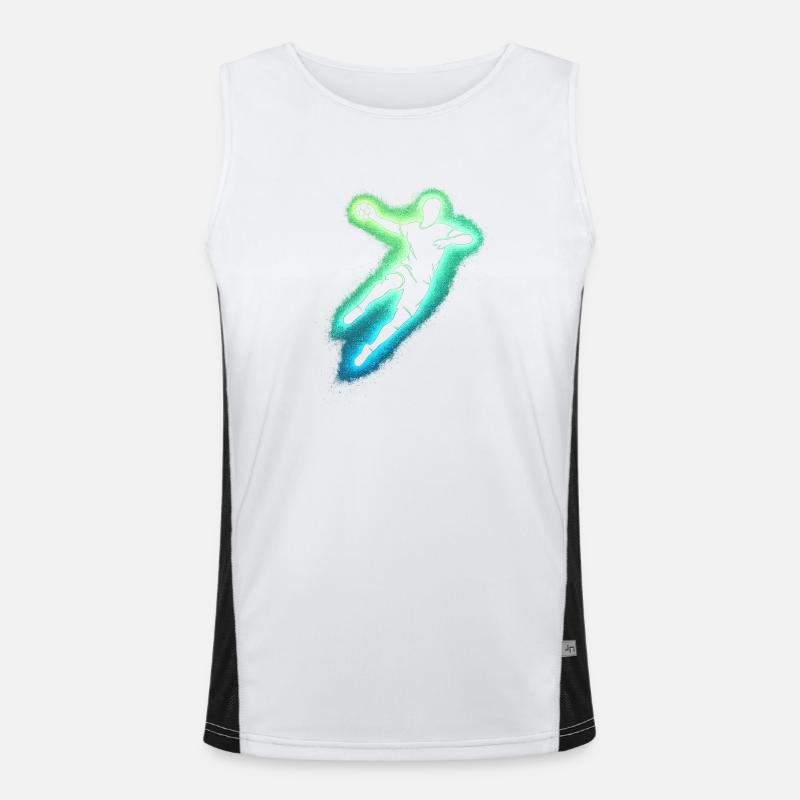 Neon Handball Sprung Silhouette Funktionelles Kontrast-Tank Top für Männer 