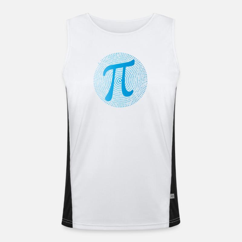 π (pi) in Data Spiral Funktionelles Kontrast-Tank Top für Männer 