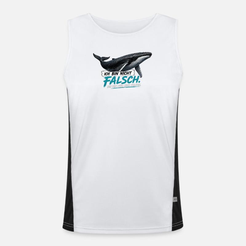 Humpback Whale Statement – I'm Just Wrong Here Men's Functional Contrast Tank Top 