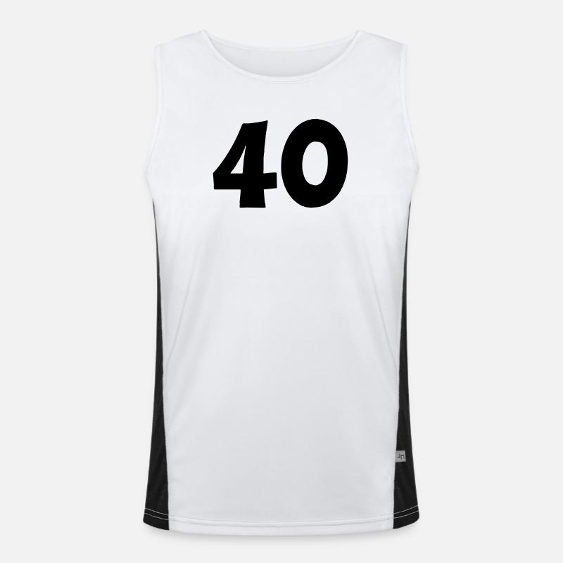 40 - Men's Functional Contrast Tank Top  - white/black